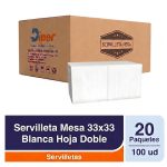 Servilleta Diper Mesa 33X33 Blanca 2000 Un