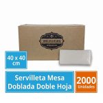 Servilleta Diper Mesa Doblada 40X40 Blanca 2000 Un - Imagen 2
